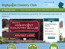 Tablet Screenshot of highpointcountryclub.org